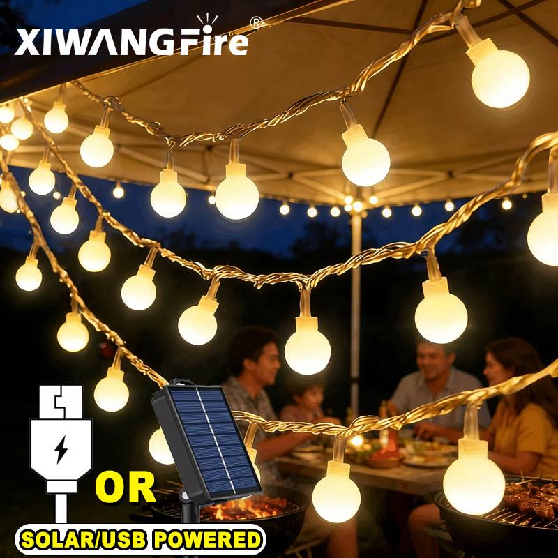 Outdoor Lighting For Christmas - Guirlandes lumineuses solaires/USB/batterie de 3 à