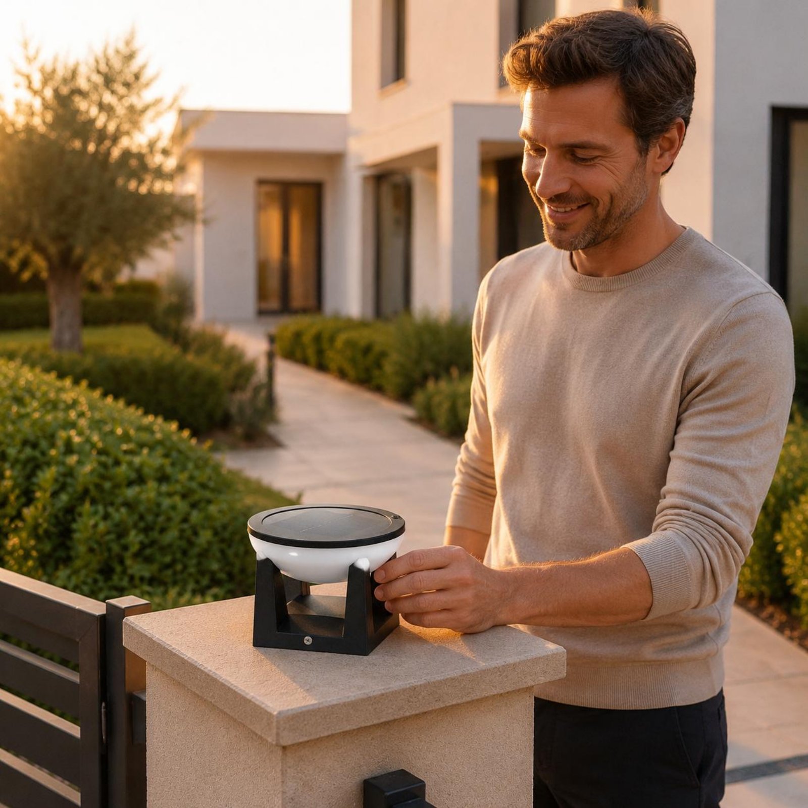 Outdoor Lighting Install - Lampe solaire pour poteau, facile à