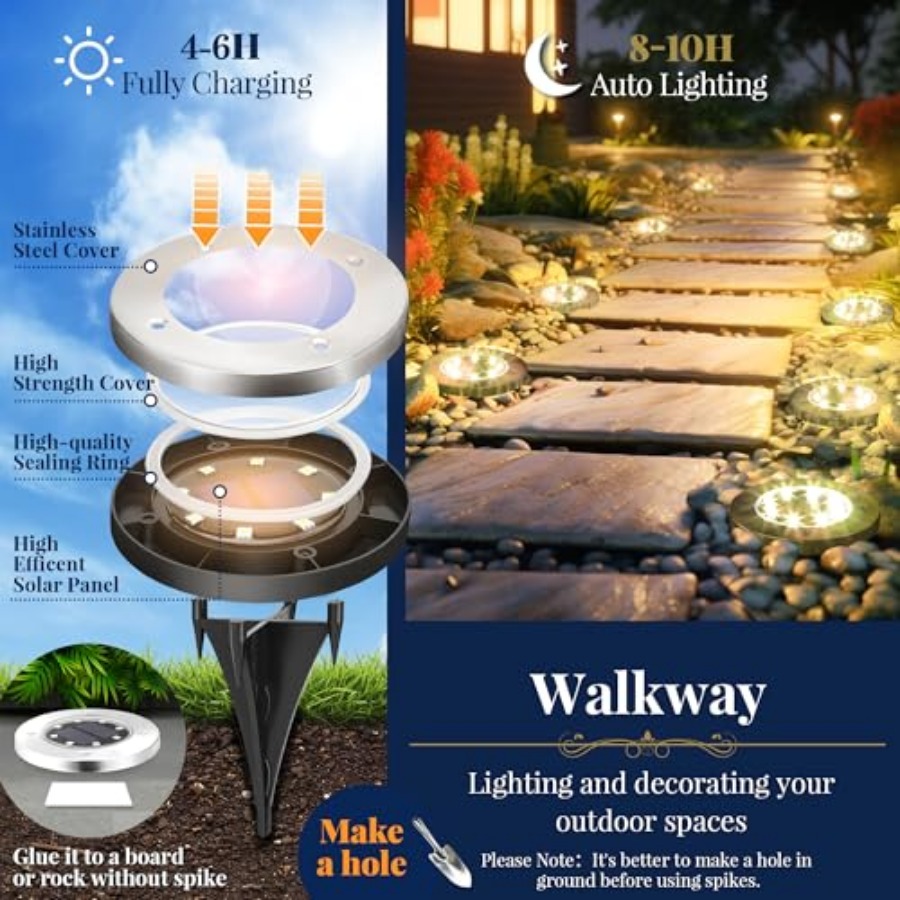 Lampes solaires au sol, lampes - Outdoor Lighting For Garden avis et prix